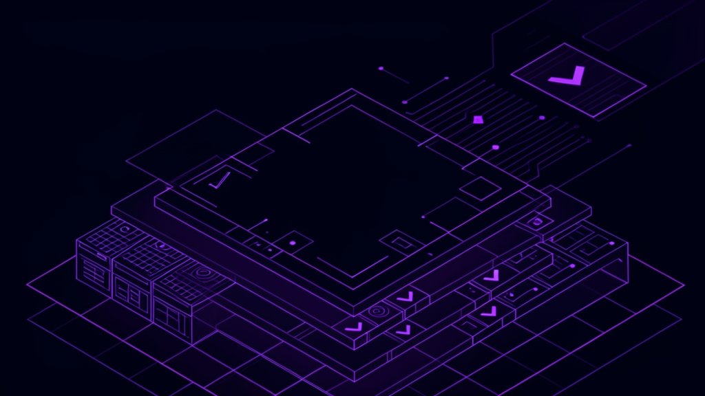 Abstract dark navy and purple graphic representing ISO 27001 readiness
