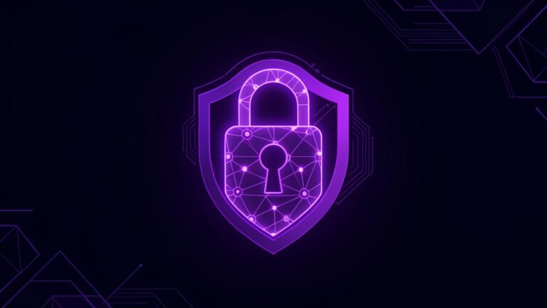 Abstract dark navy and purple graphic representing Microsoft 365 security audit