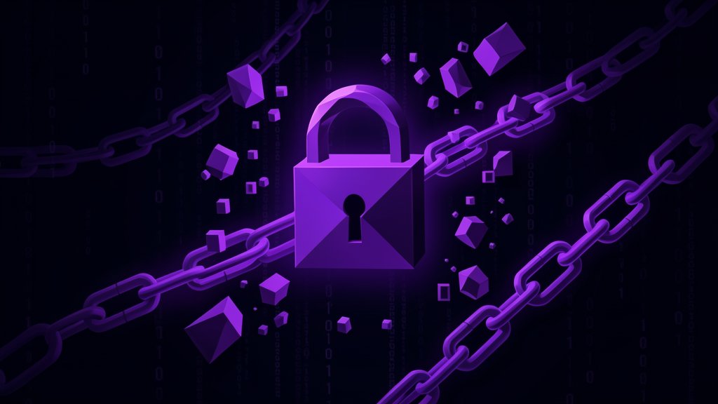 Abstract dark navy and purple graphic representing ransomware recovery costs