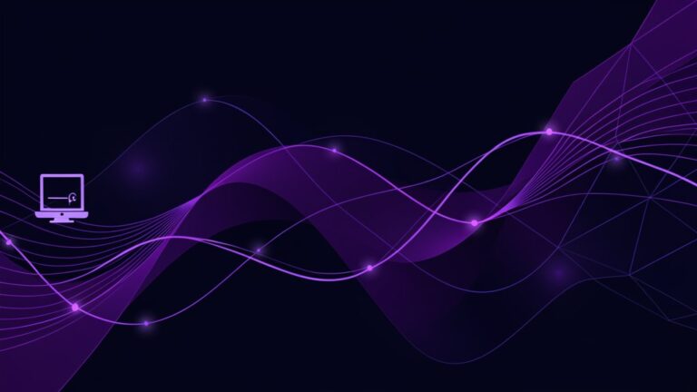 Abstract dark navy and purple graphic representing technology consulting in South Africa
